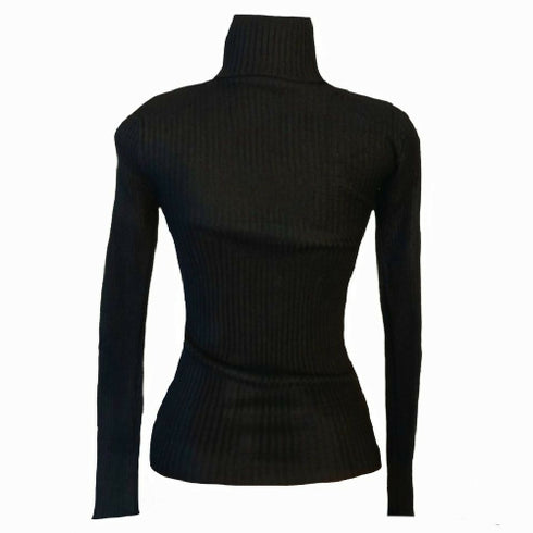 Ladies Long Sleeve Polo Neck-Medium